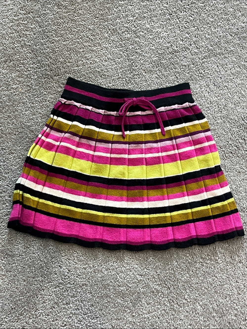 EUC Missoni Striped Knit Toddler Girl Skirt in Fuchsia, Green, Pink, Black 2T-3T